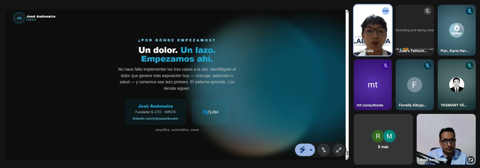 Presentación sobre trazabilidad de horas hombre con inteligencia artificial
